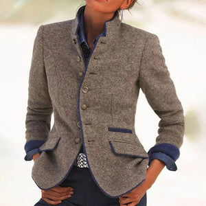 Women's Blazer | Structured, Two-Tone, Light Brown