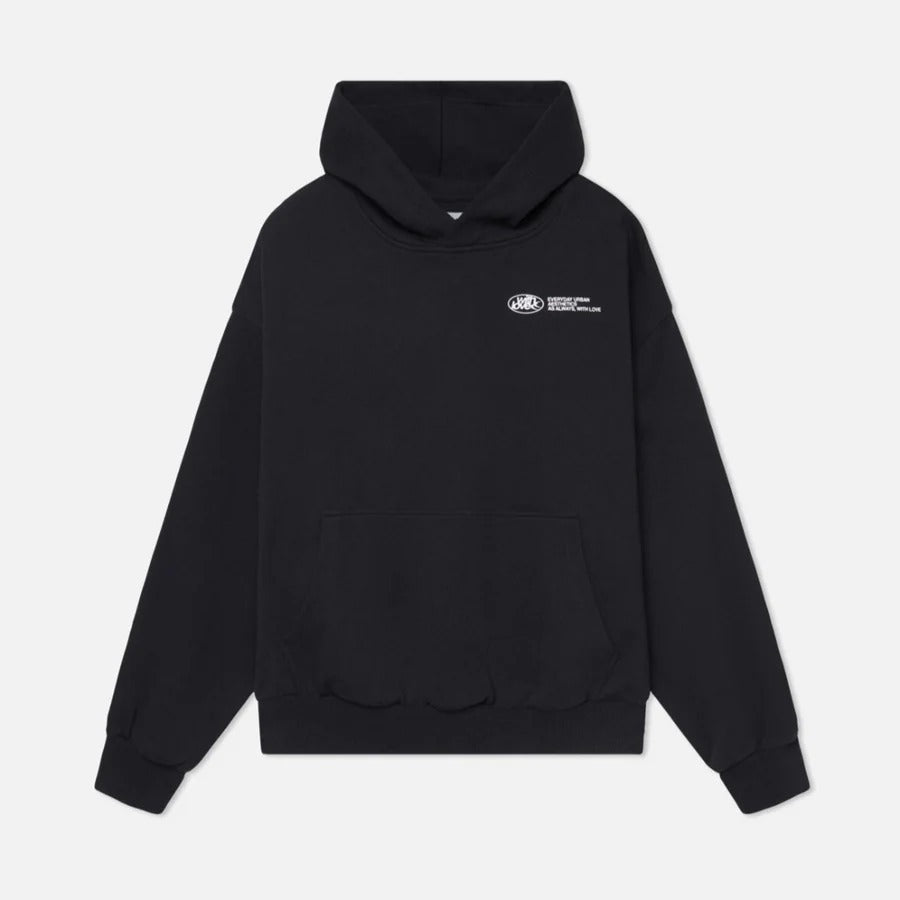 Unisex oversized hoodie sweater relaxed fit with bold front print and adjustable hood