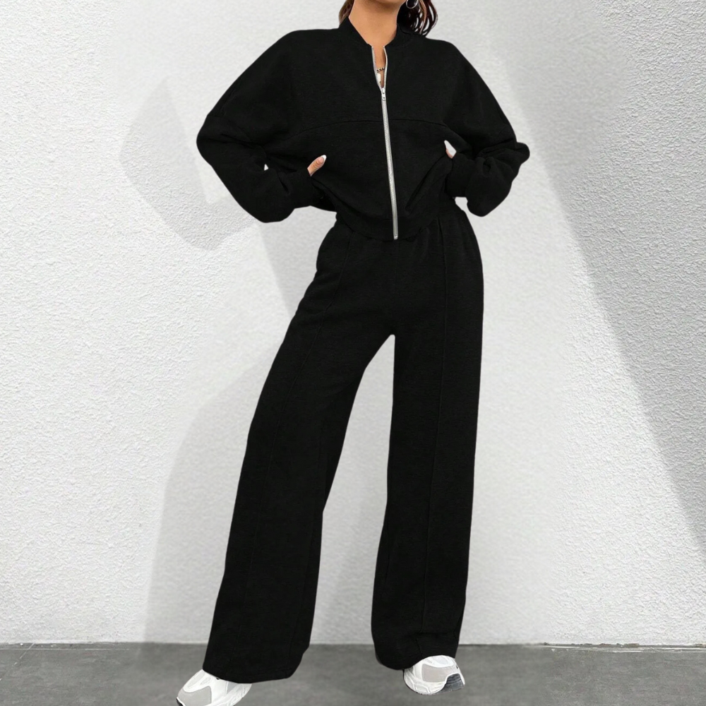 Women 2 piece loungewear set with soft breathable matching top and trousers