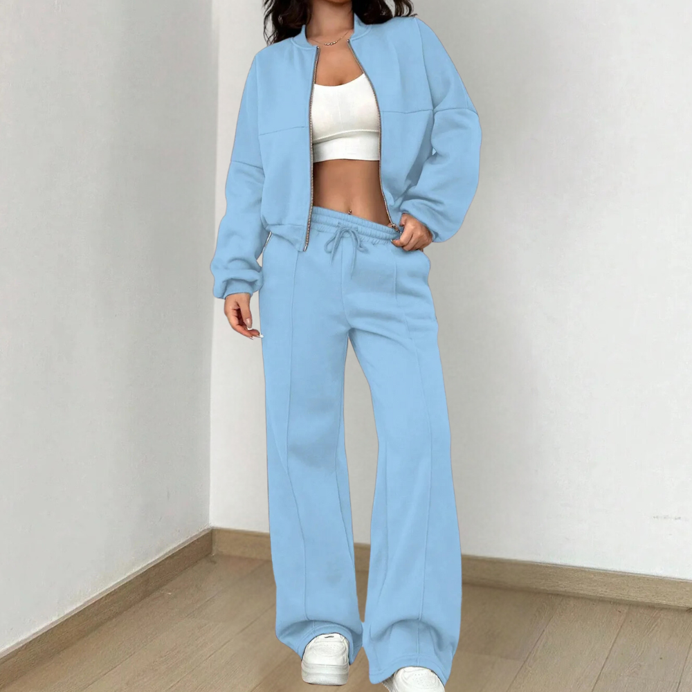 Women 2 piece loungewear set with soft breathable matching top and trousers