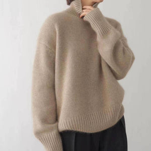 Women Cashmere Turtleneck Sweater Loose Fit