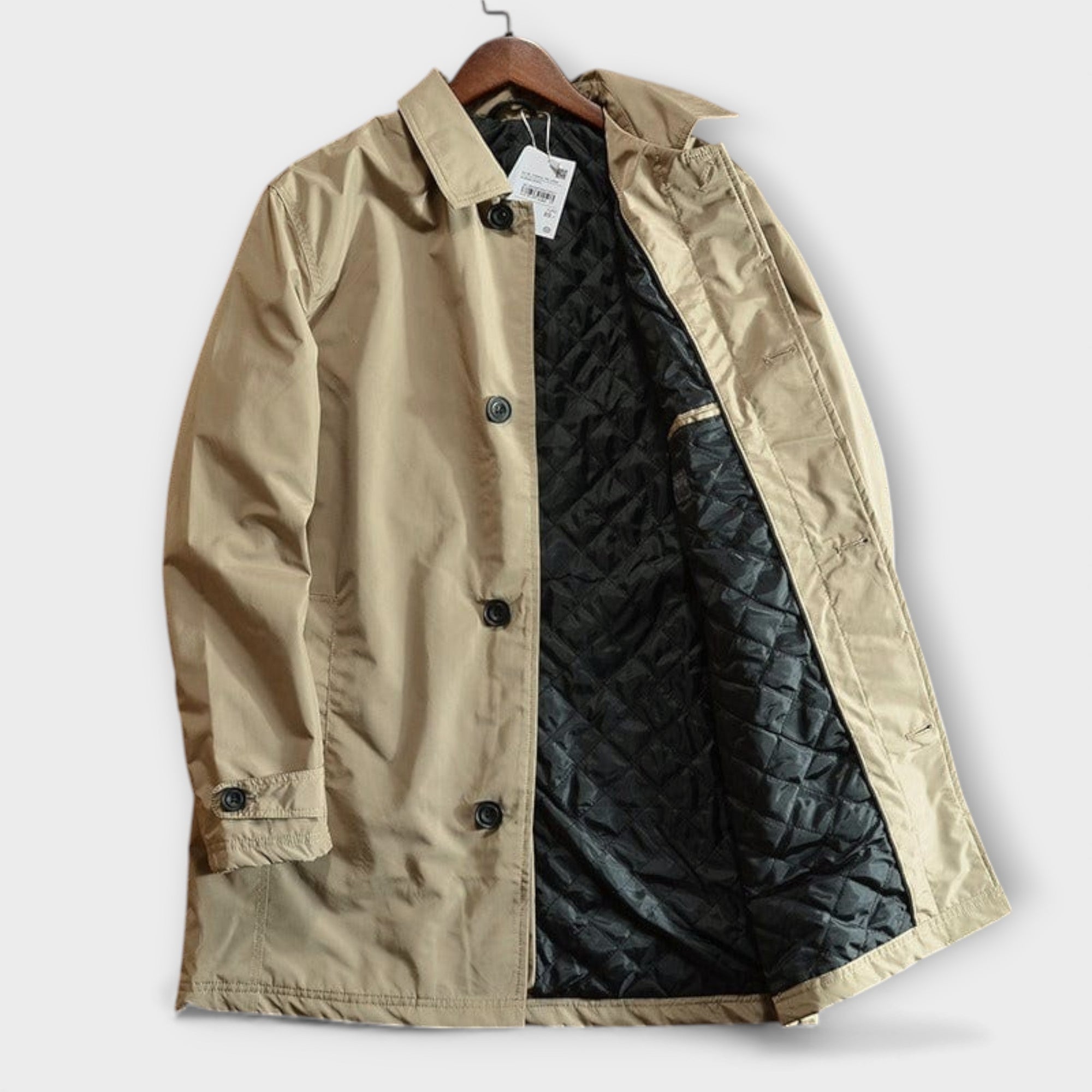 Men's Casual Coat | Straight Cut, Stand Collar | Effortless Style