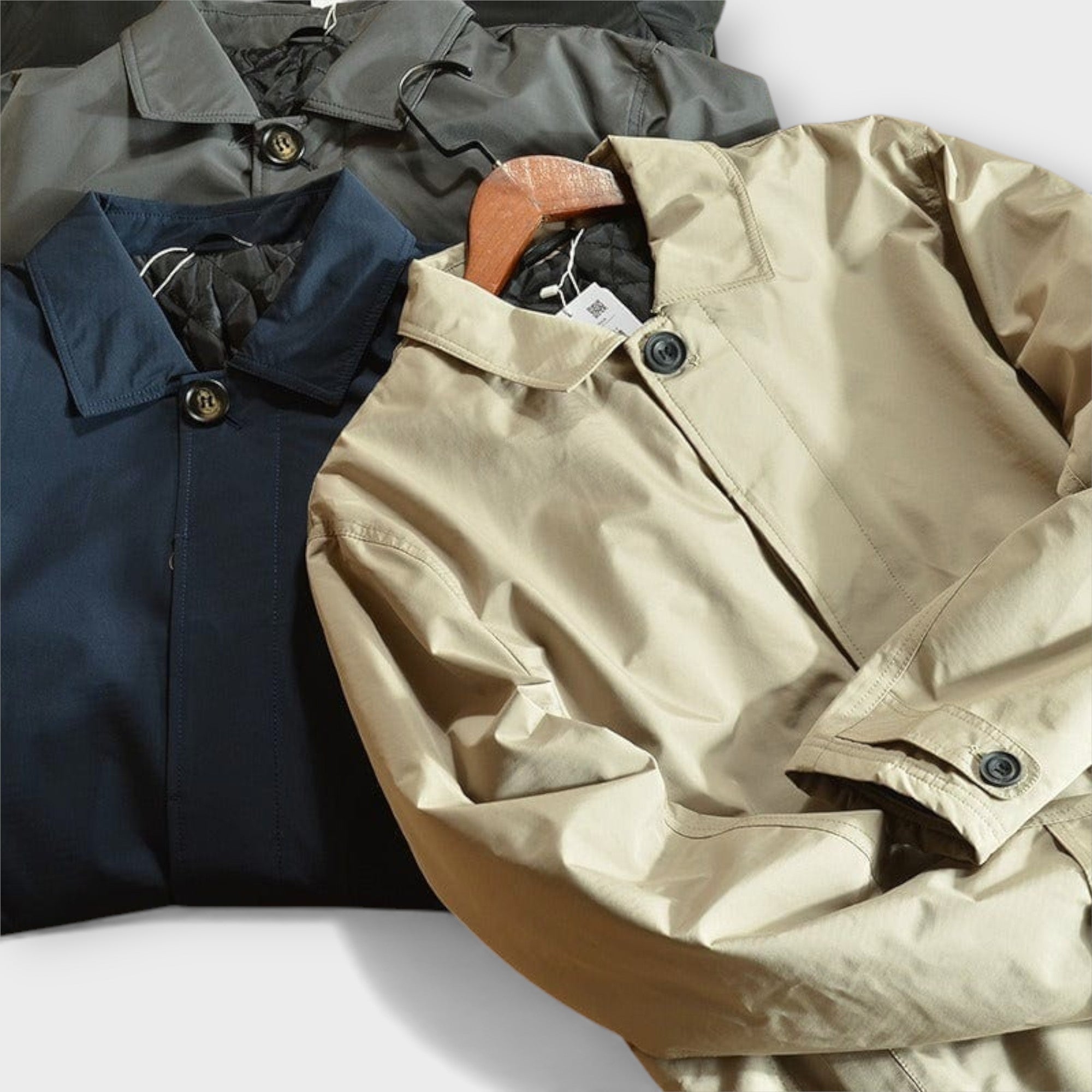 Men's Casual Coat | Straight Cut, Stand Collar | Effortless Style