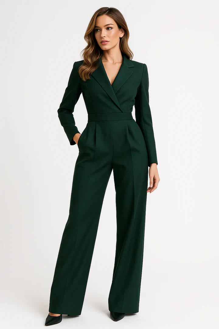 Women’s Blazer Jumpsuit | Wide leg, V-neck | Luxe style