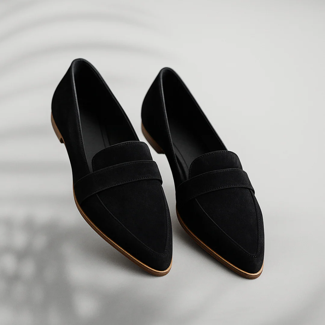 Women orthopedic moccasin shoes slip-on with arch support and non-slip rubber sole