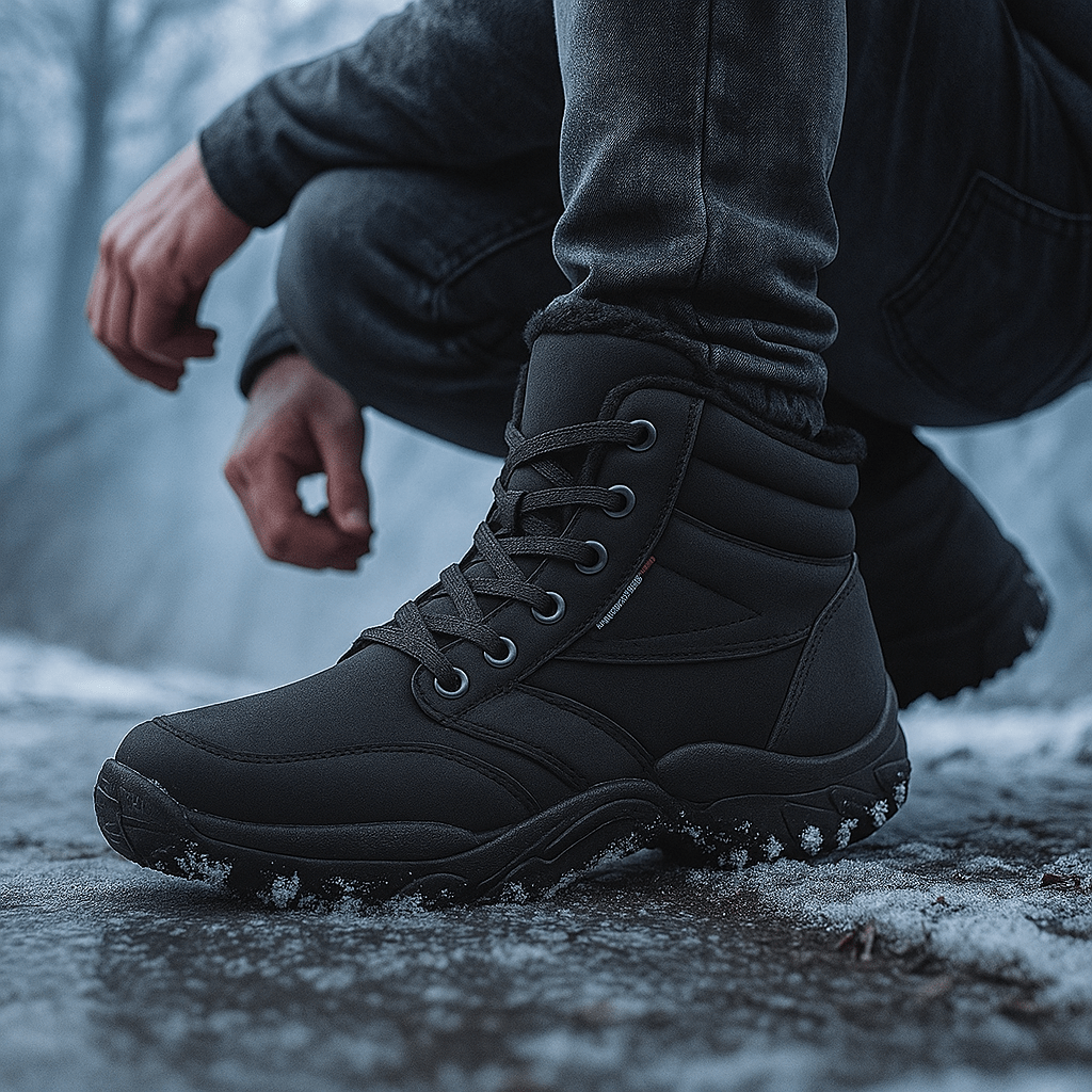 Men's Waterproof Winter Boots - Non-Slip Sole