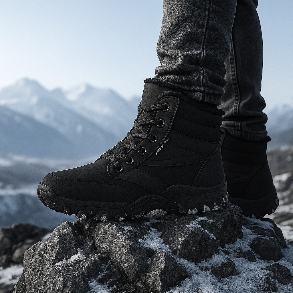 Men's Waterproof Winter Boots - Non-Slip Sole