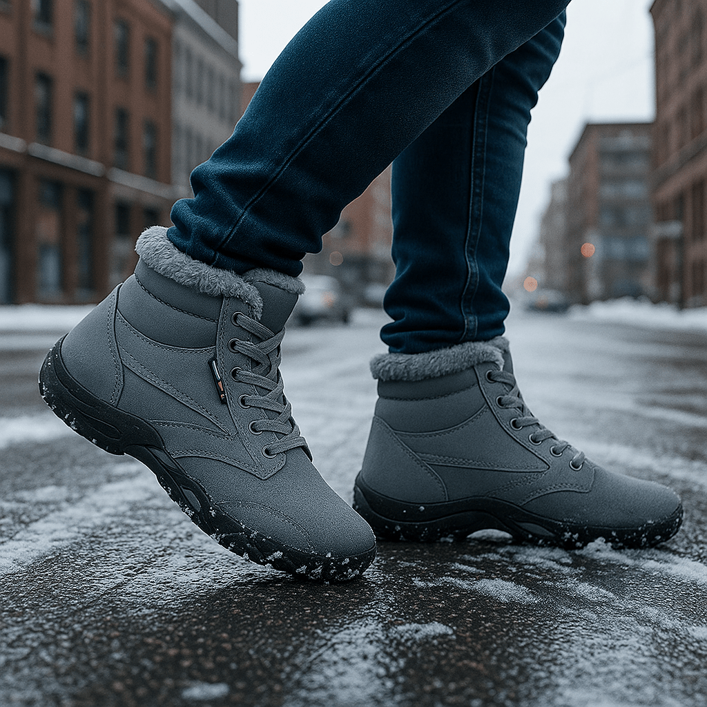 Men's Waterproof Winter Boots - Non-Slip Sole