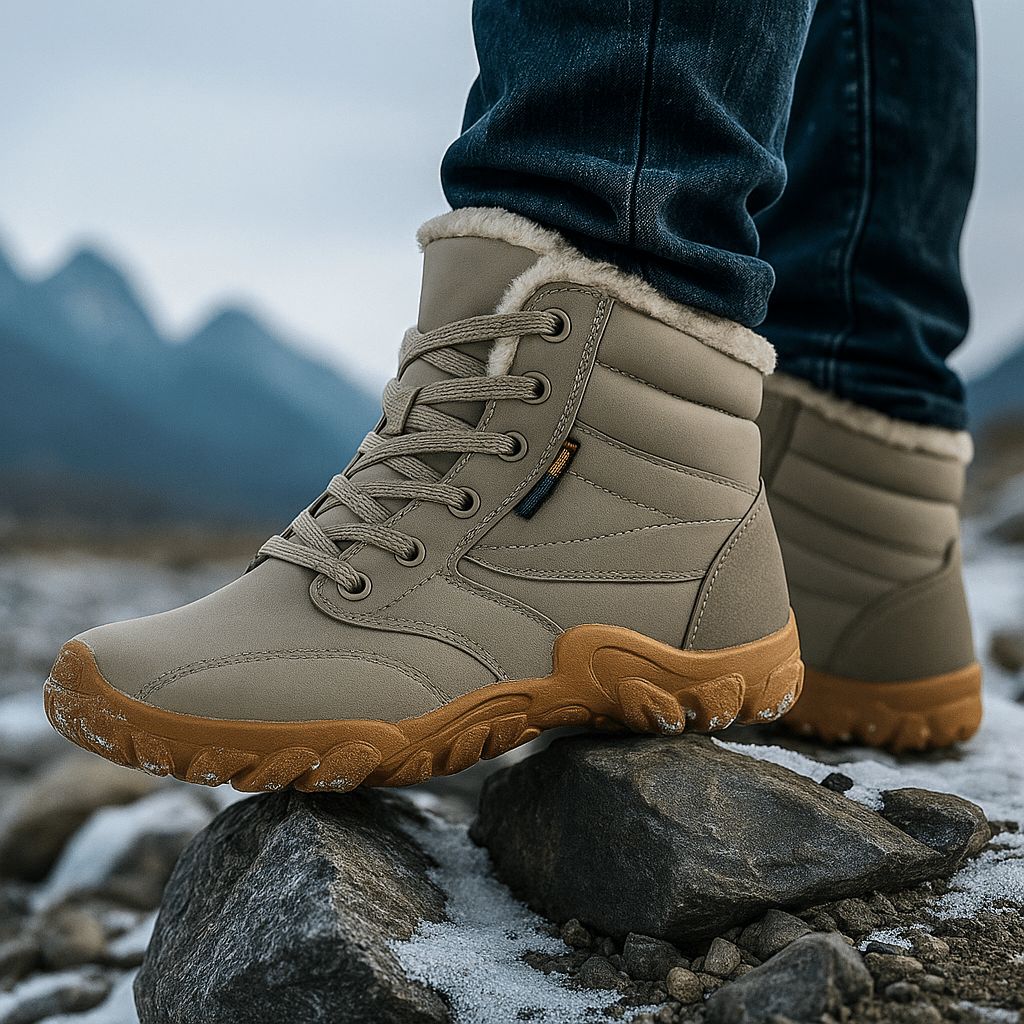 Men's Waterproof Winter Boots - Non-Slip Sole