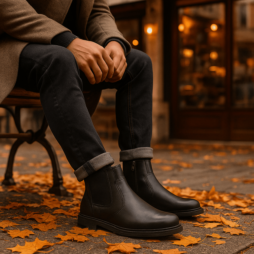 Joey - Men's Chelsea Boots - Side Zip - Leather