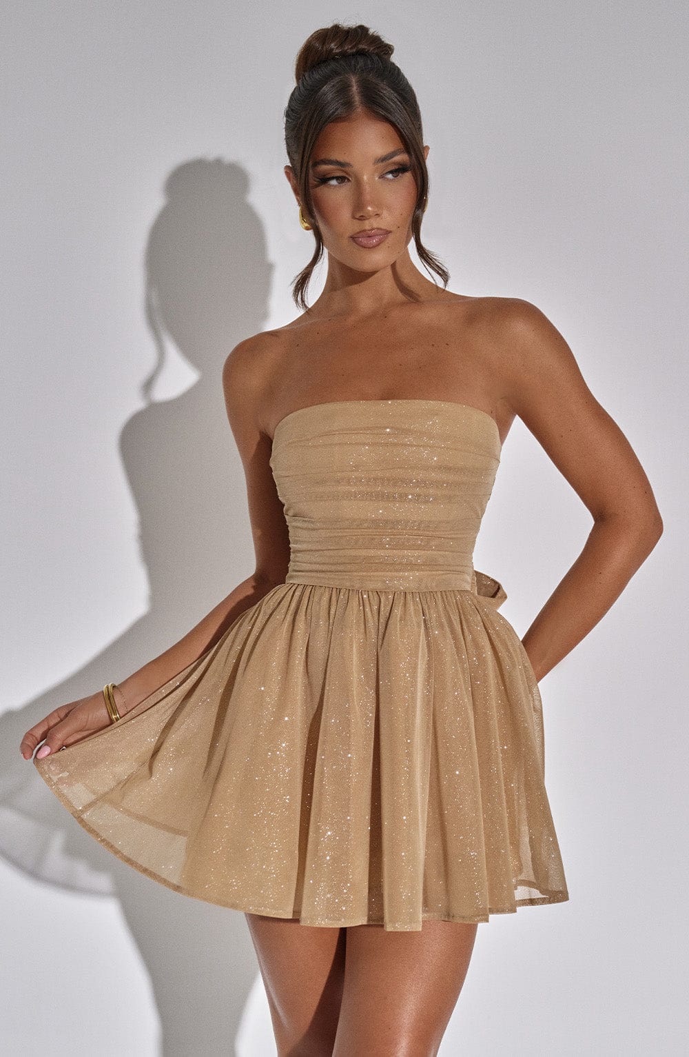 Prom Dress | Sequin Formal Gown, Large Bow | Women's Evening Wear