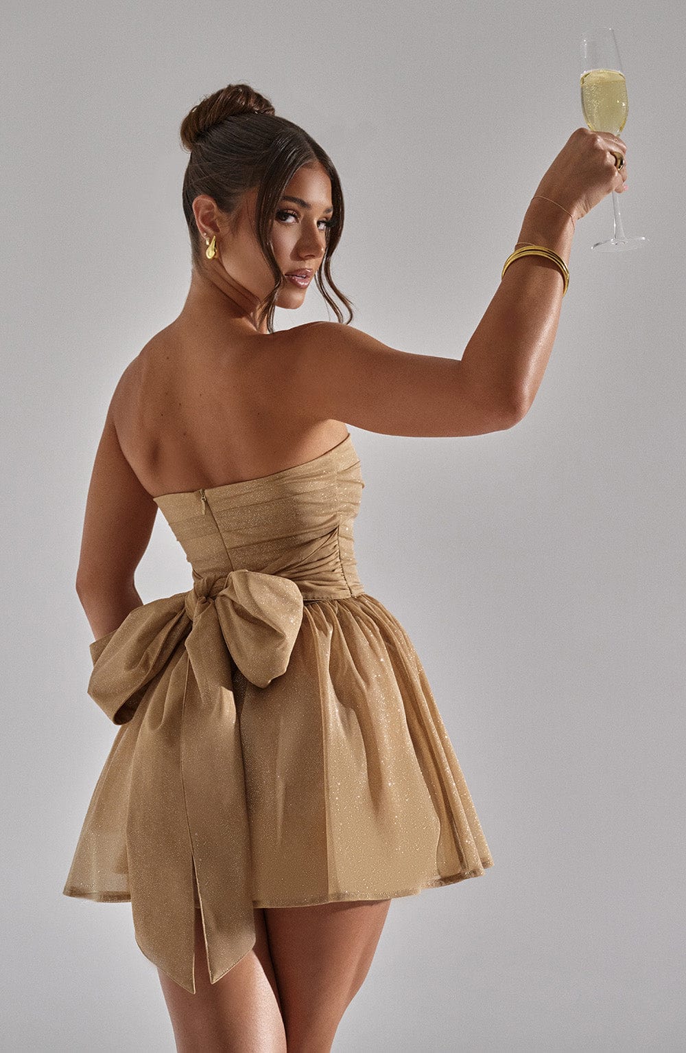Prom Dress | Sequin Formal Gown, Large Bow | Women's Evening Wear