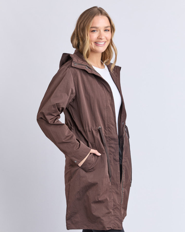 Women's Waterproof Jacket | Mid-Length, Café Brown