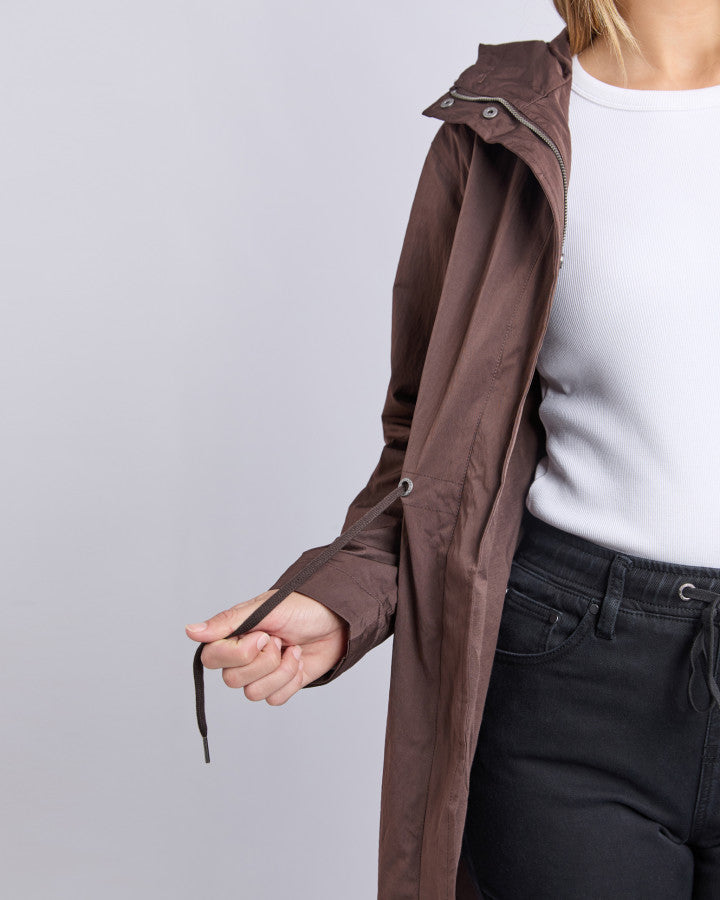 Women's Waterproof Jacket | Mid-Length, Café Brown