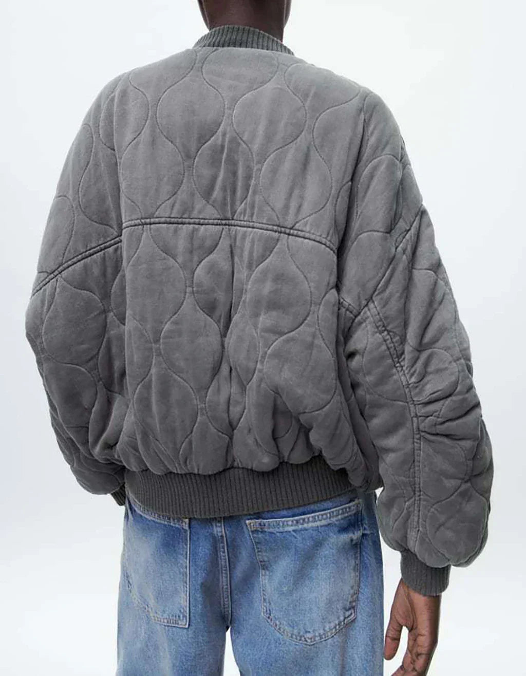 Oversized Bomber Jacket Women | Grey, Modern Cut
