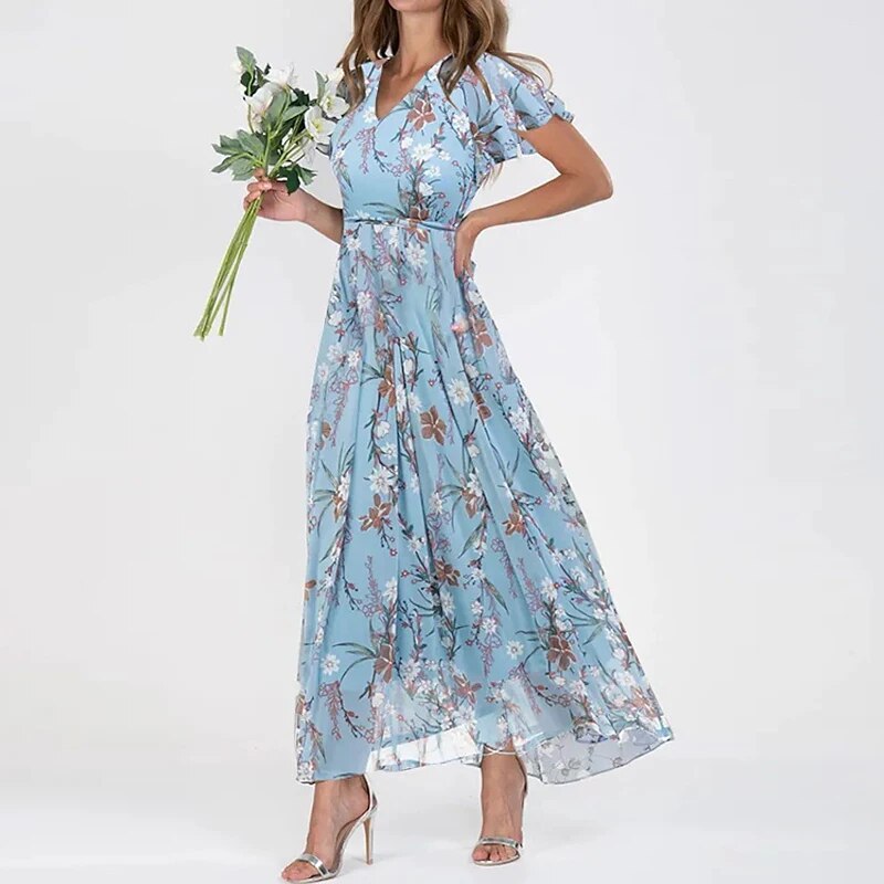 Summer Maxi Dress | Floral Print, Lightweight | Women