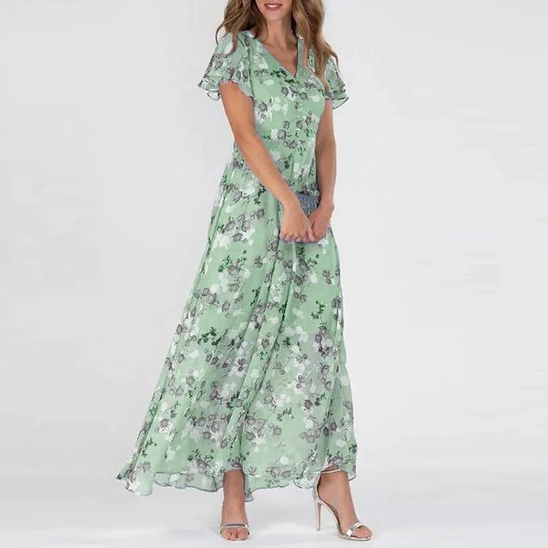 Summer Maxi Dress | Floral Print, Lightweight | Women