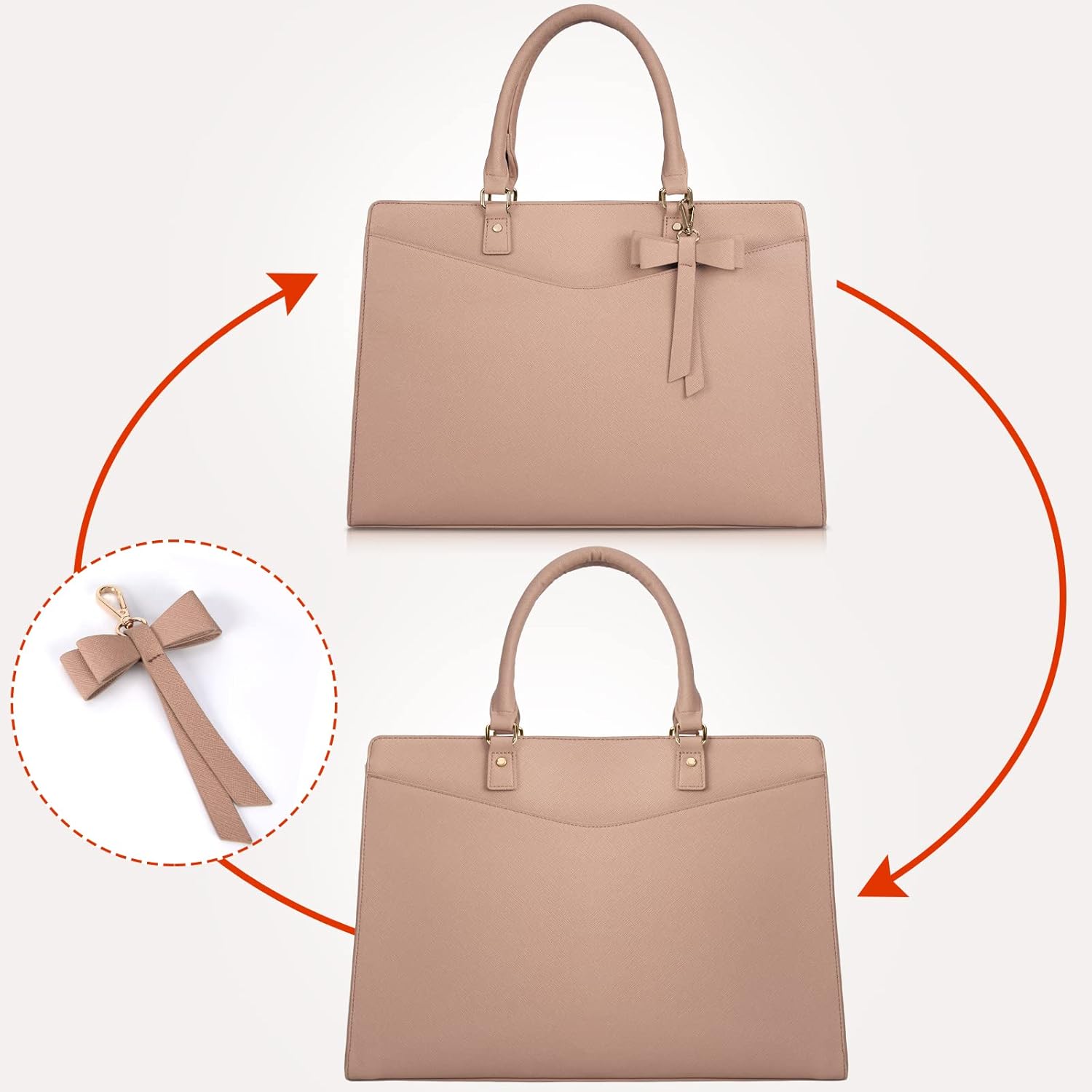 Laptop Bag for Women | Waterproof PU, Multi-Pocket Organizer