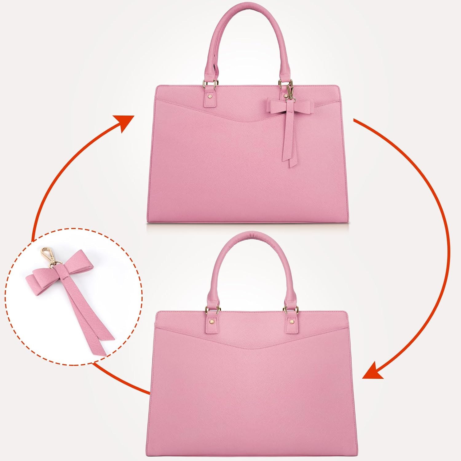 Laptop Bag for Women | Waterproof PU, Multi-Pocket Organizer