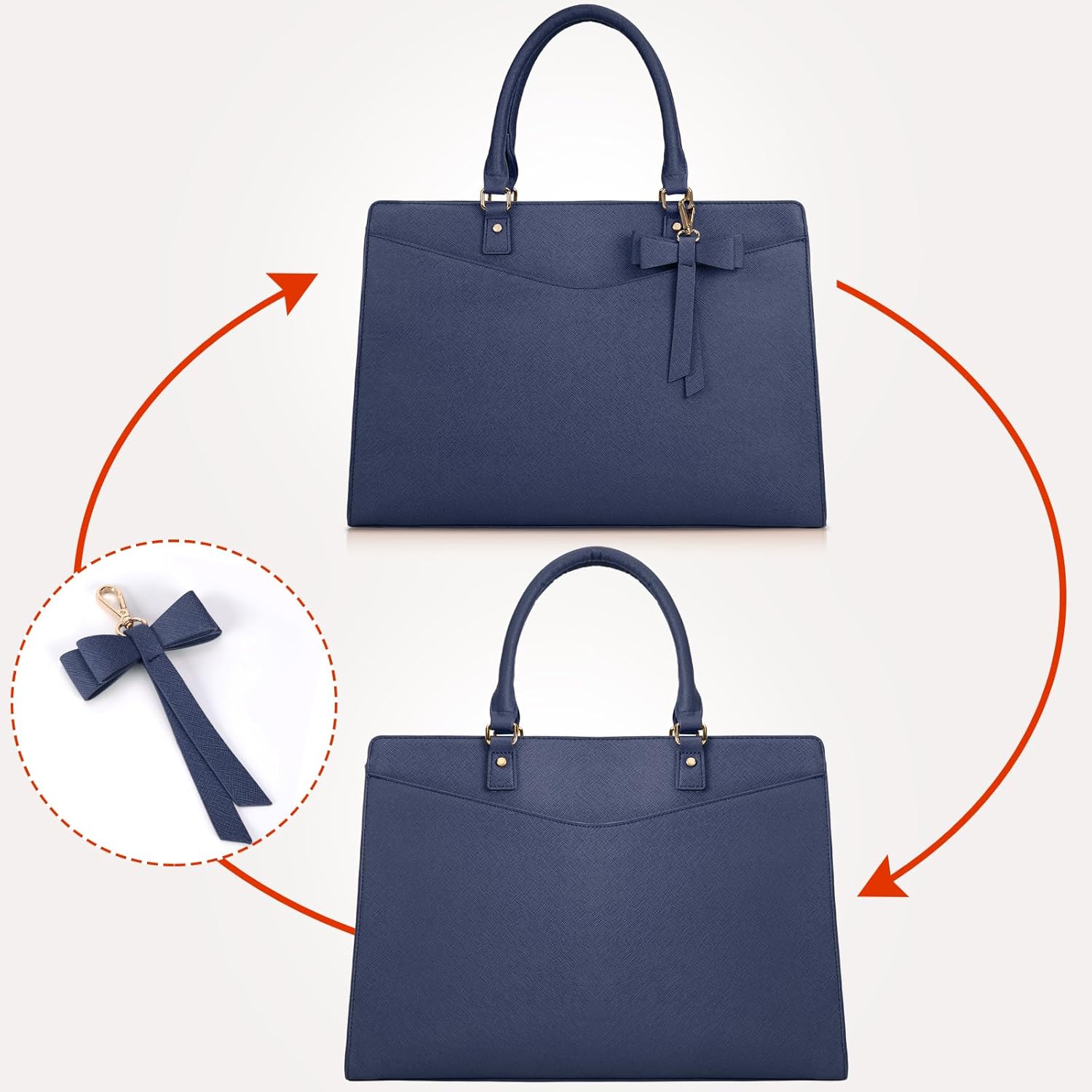 Laptop Bag for Women | Waterproof PU, Multi-Pocket Organizer