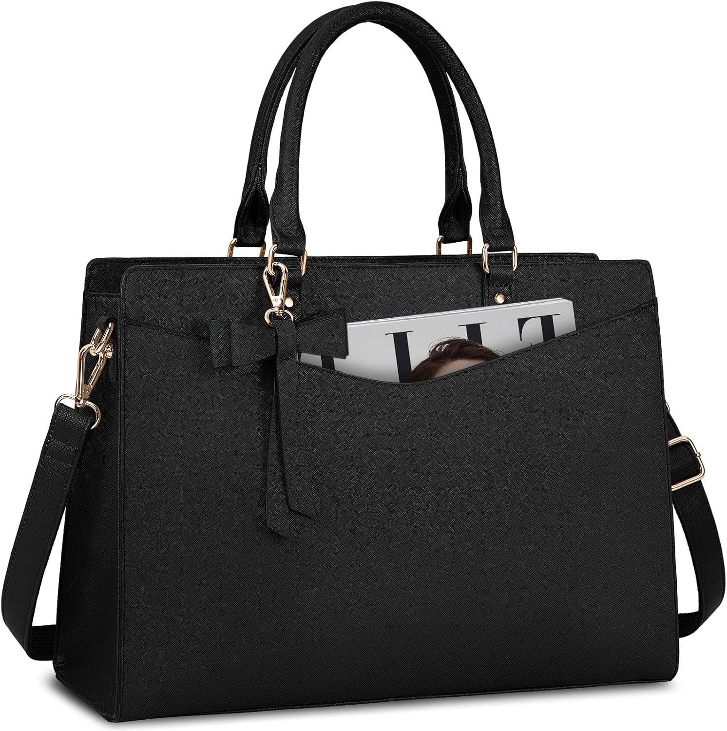 Laptop Bag for Women | Waterproof PU, Multi-Pocket Organizer