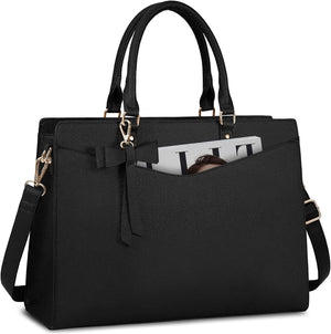 Laptop Bag for Women | Waterproof PU, Multi-Pocket Organizer