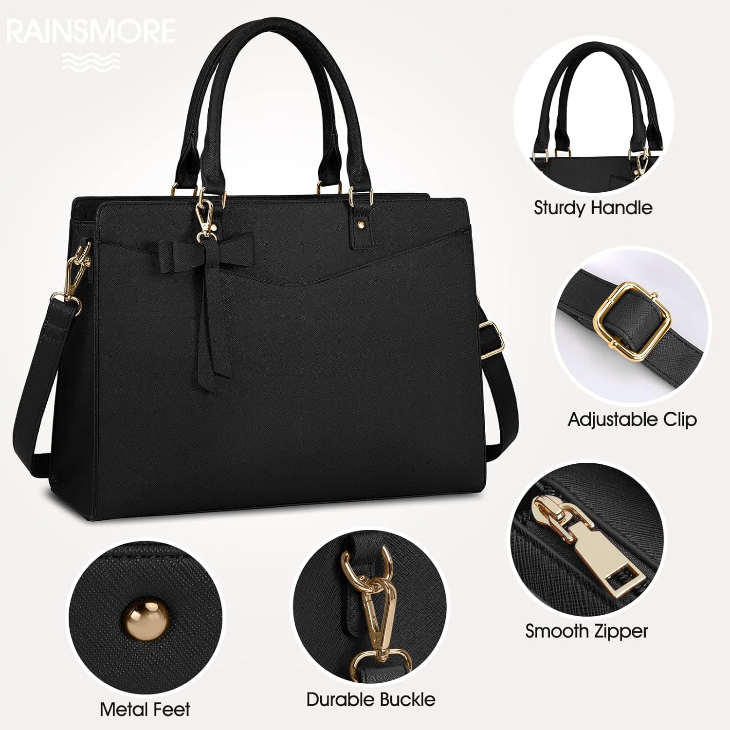 Laptop Bag for Women | Waterproof PU, Multi-Pocket Organizer
