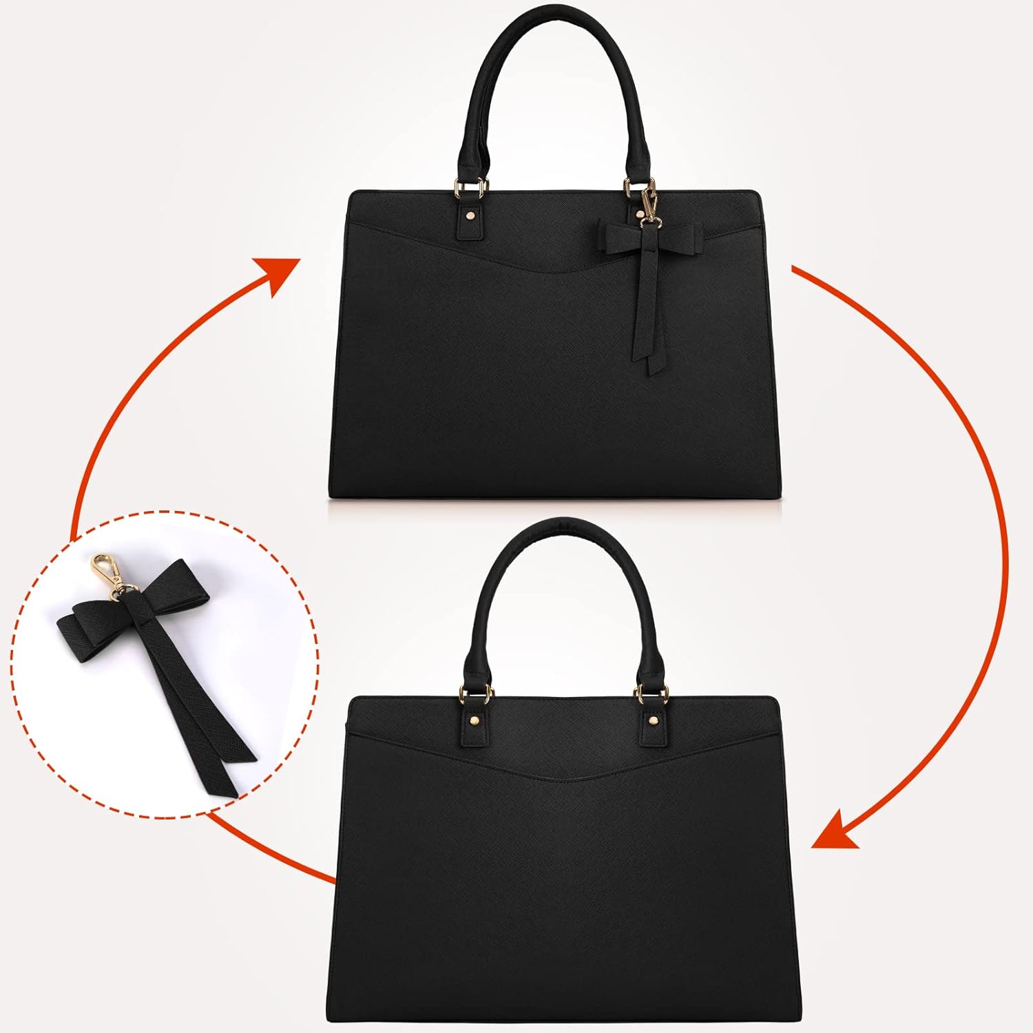 Laptop Bag for Women | Waterproof PU, Multi-Pocket Organizer