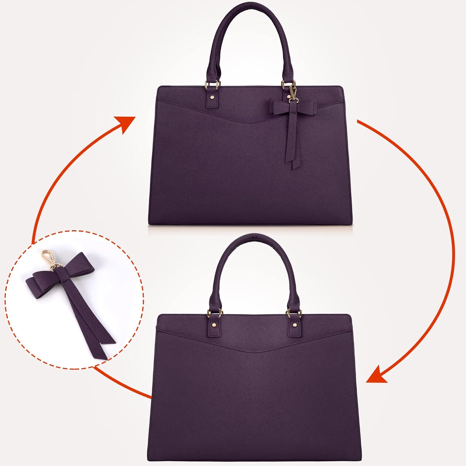 Laptop Bag for Women | Waterproof PU, Multi-Pocket Organizer