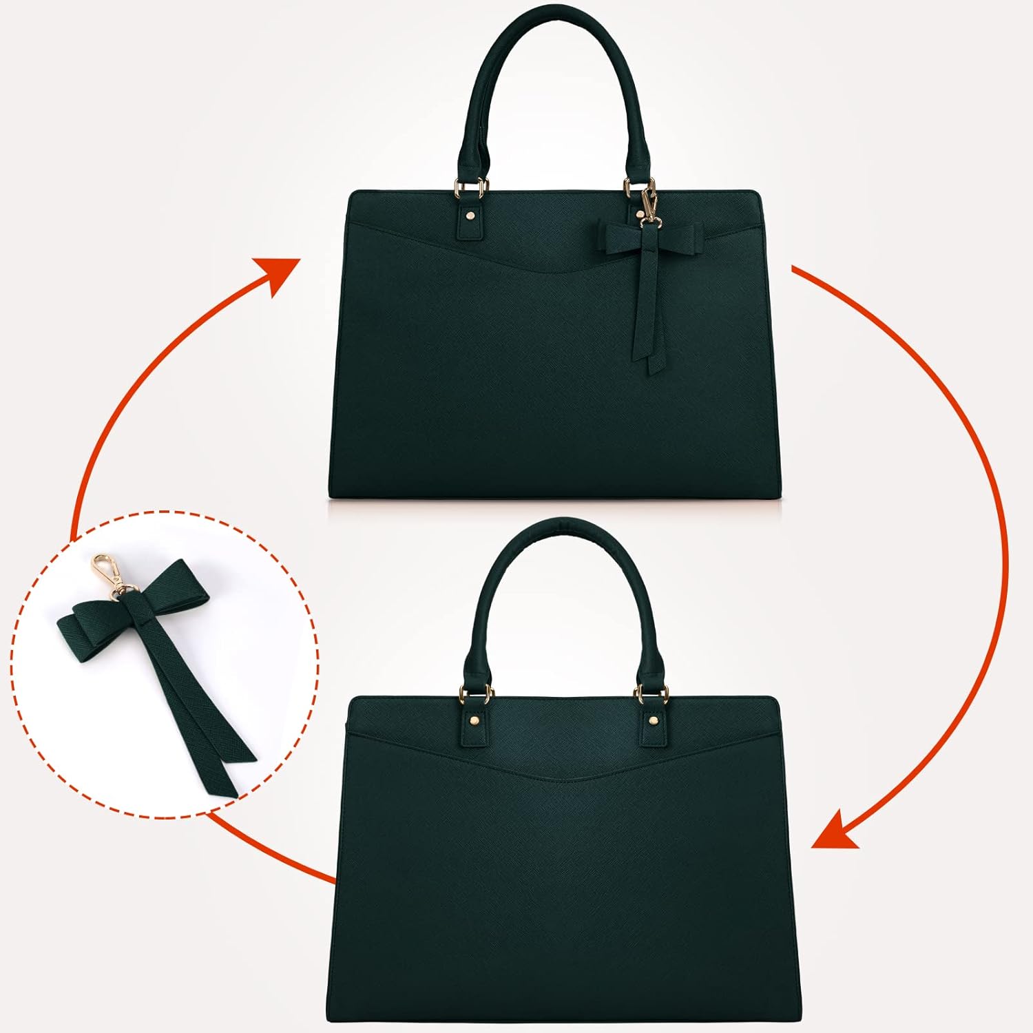 Laptop Bag for Women | Waterproof PU, Multi-Pocket Organizer