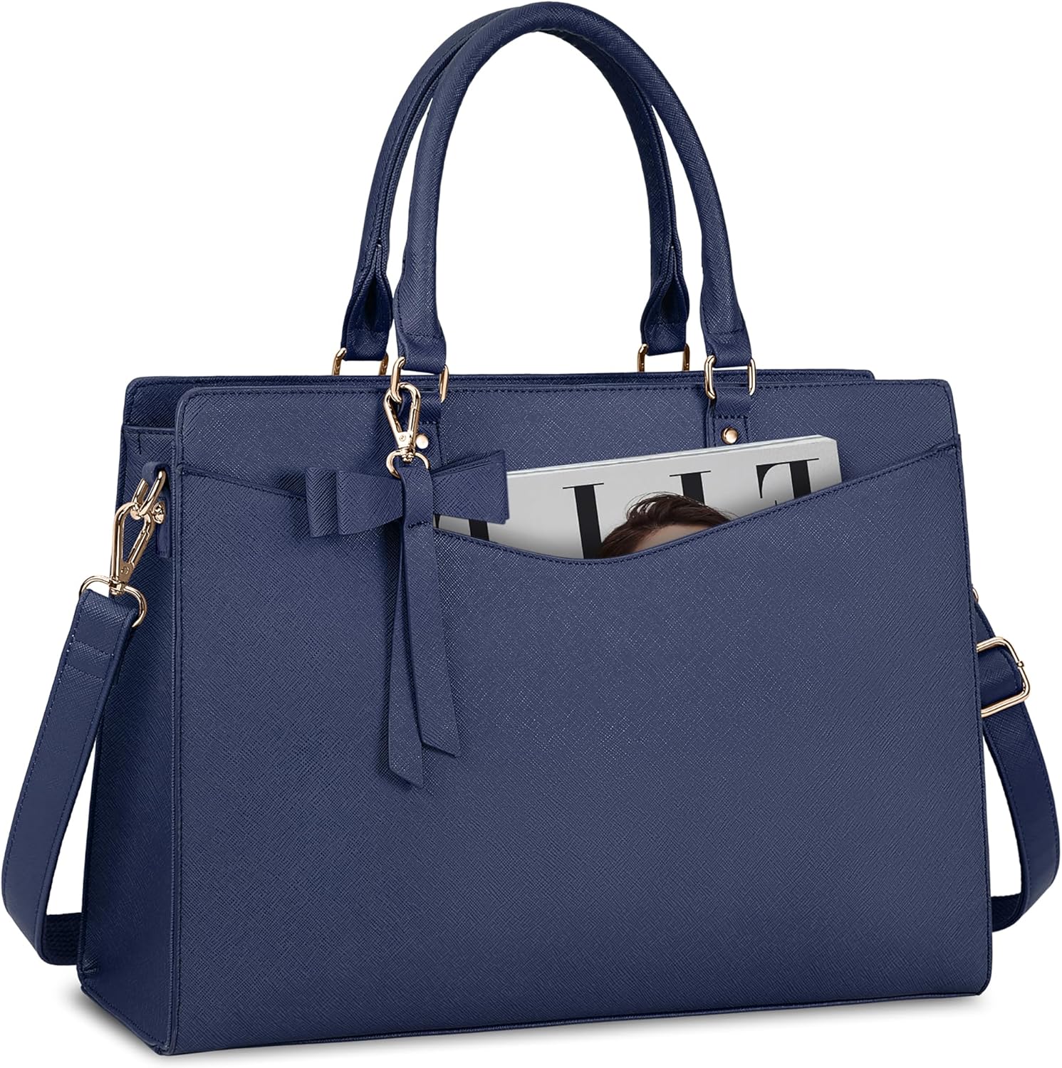 Laptop Bag for Women | Waterproof PU, Multi-Pocket Organizer