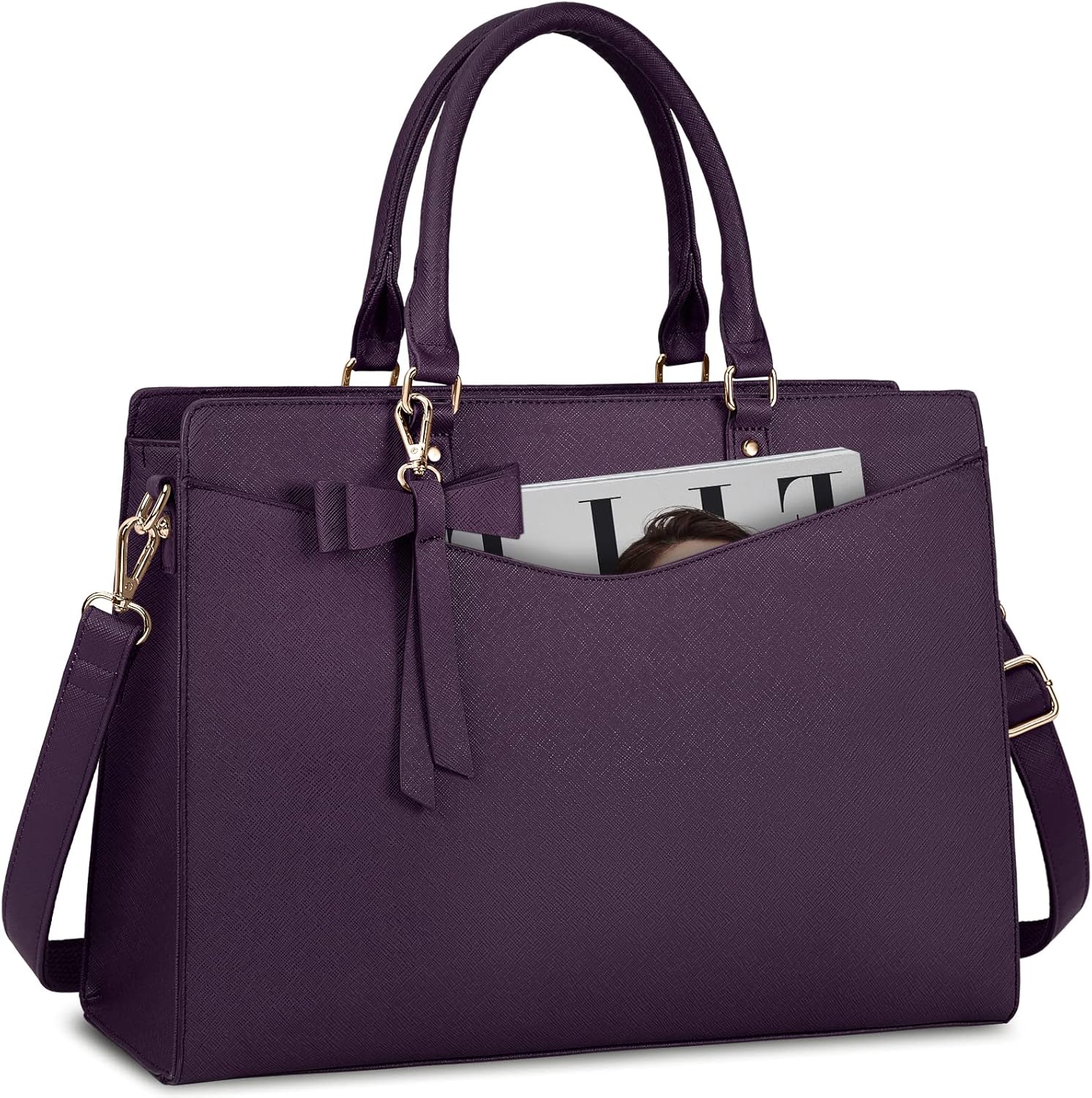 Laptop Bag for Women | Waterproof PU, Multi-Pocket Organizer
