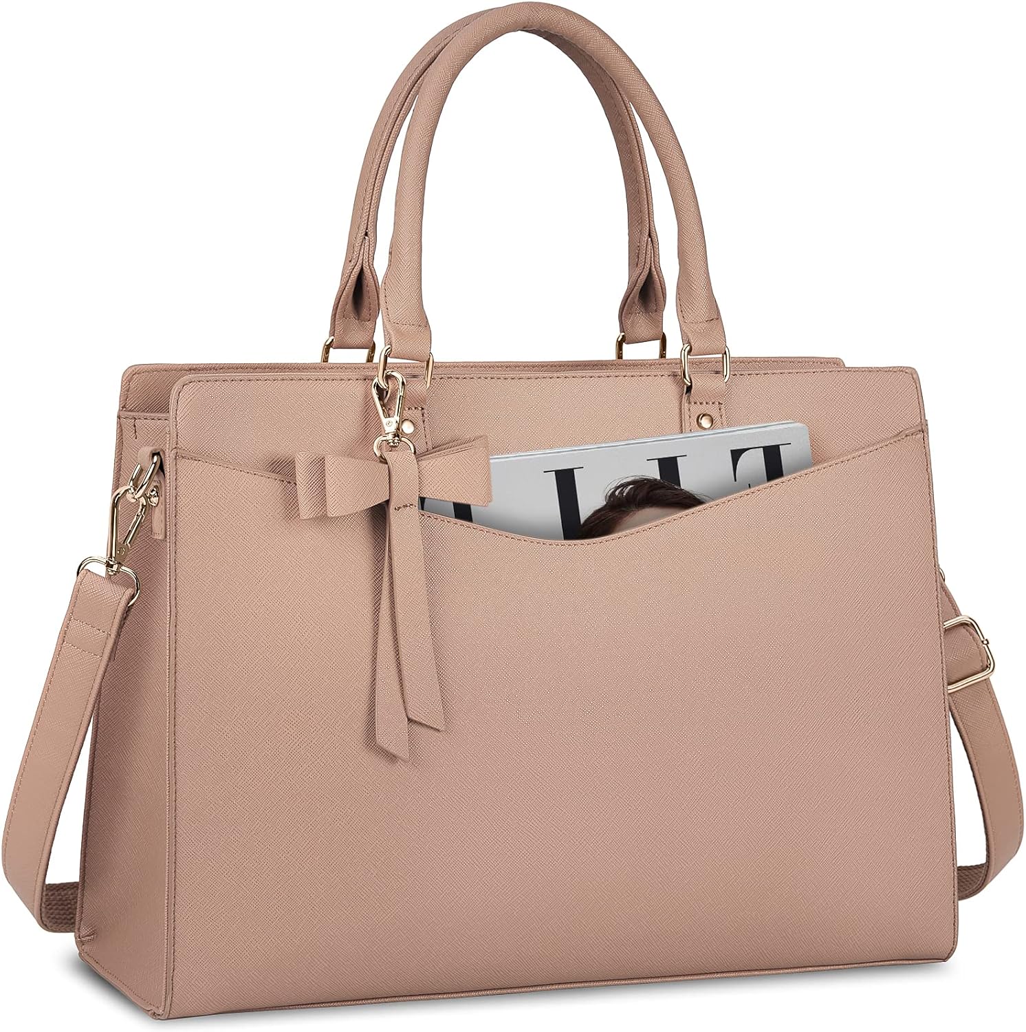 Laptop Bag for Women | Waterproof PU, Multi-Pocket Organizer