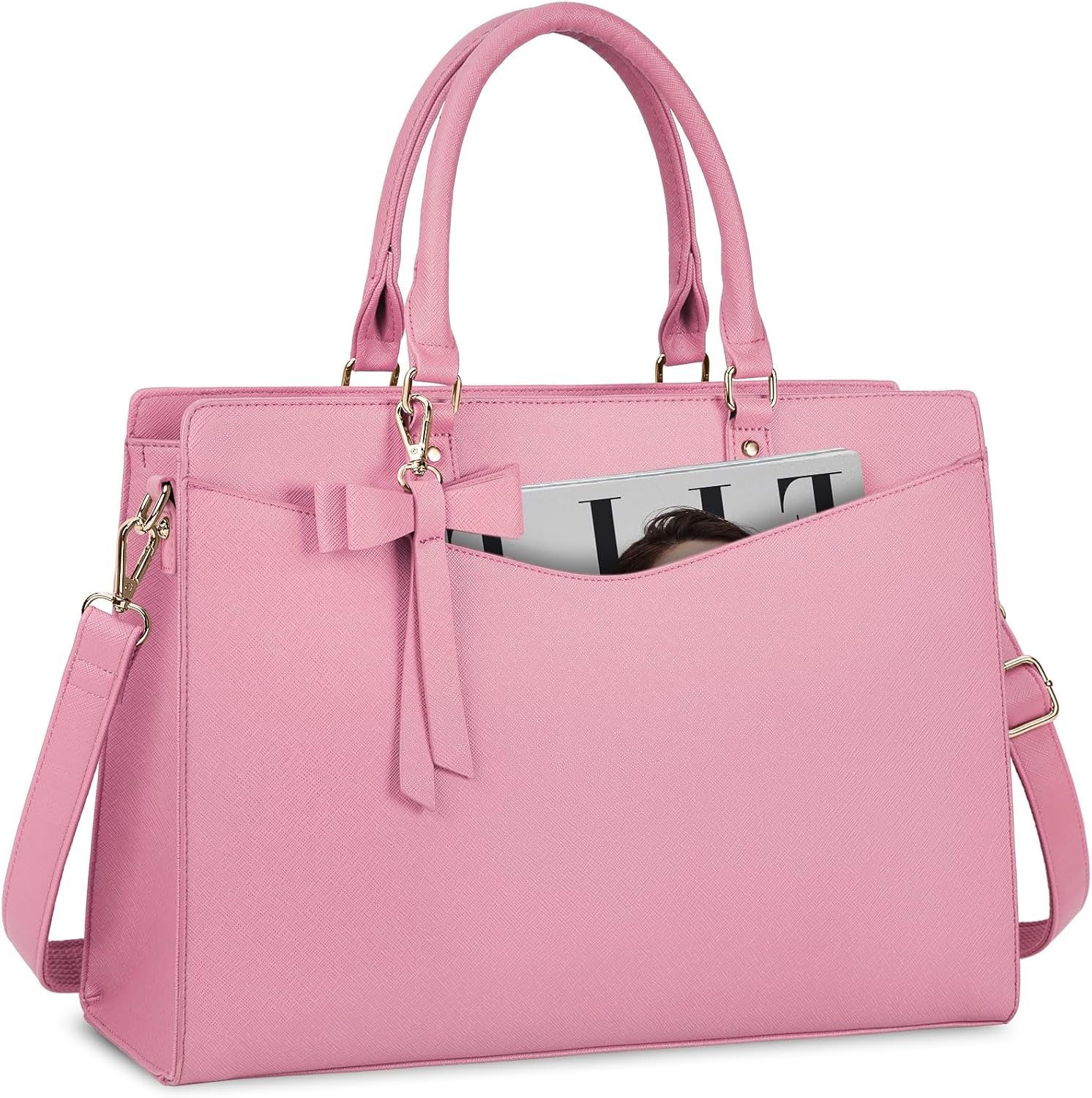Laptop Bag for Women | Waterproof PU, Multi-Pocket Organizer