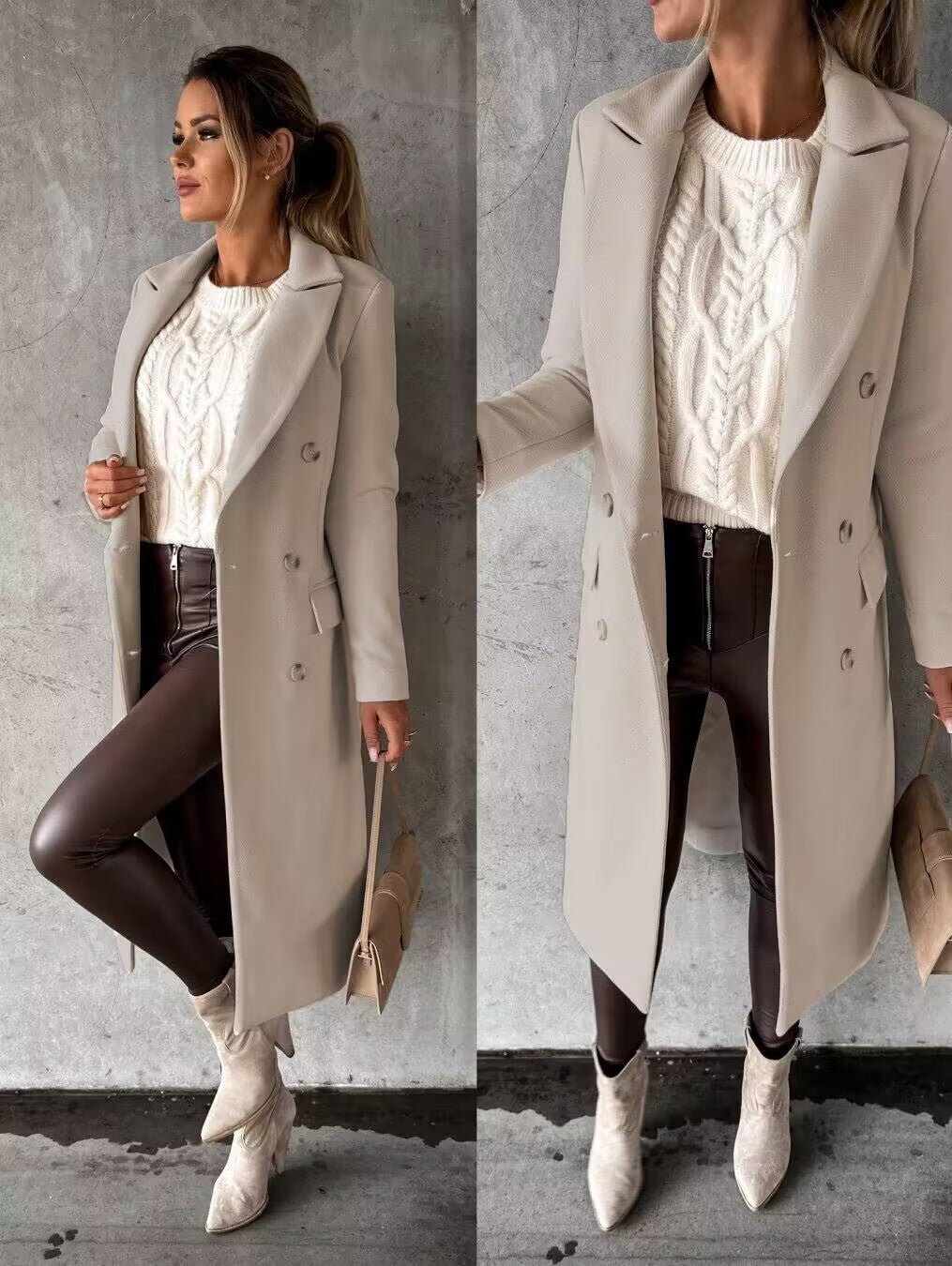 Laura - Long Winter Coat - Stylish - Warm - Comfortable