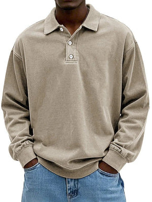 Men's T-shirts | Long Sleeve Polo, Cotton | Vintage Washed, Oversized