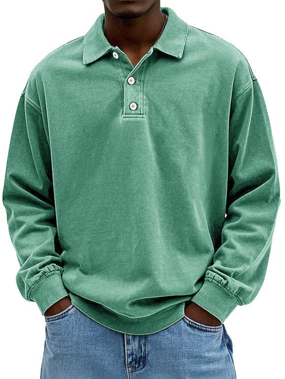 Men's T-shirts | Long Sleeve Polo, Cotton | Vintage Washed, Oversized