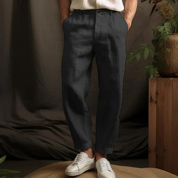 Men's Linen Pants | Breathable, Lightweight | Khaki, White, Green, Black