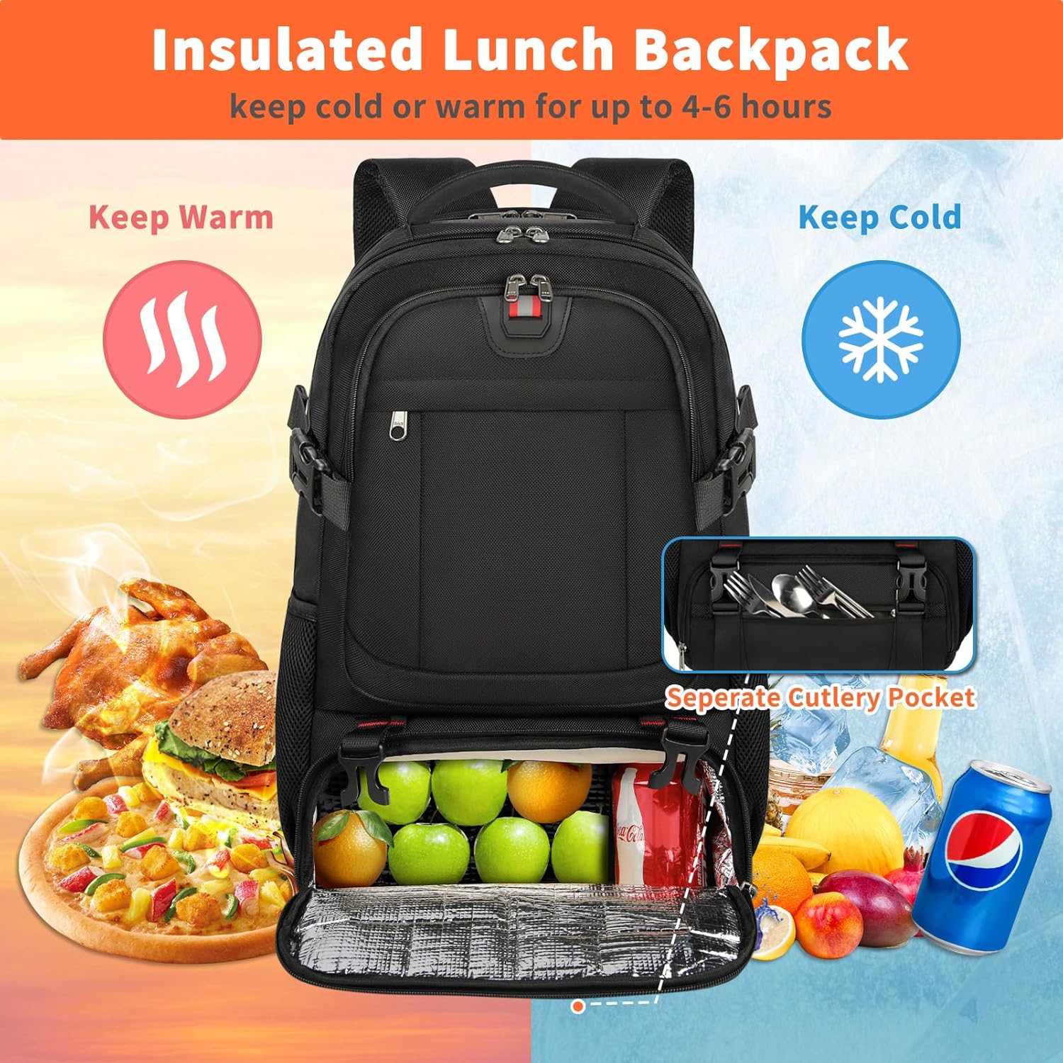 Travel Backpack | Insulated Compartment, USB Charging, TSA Access