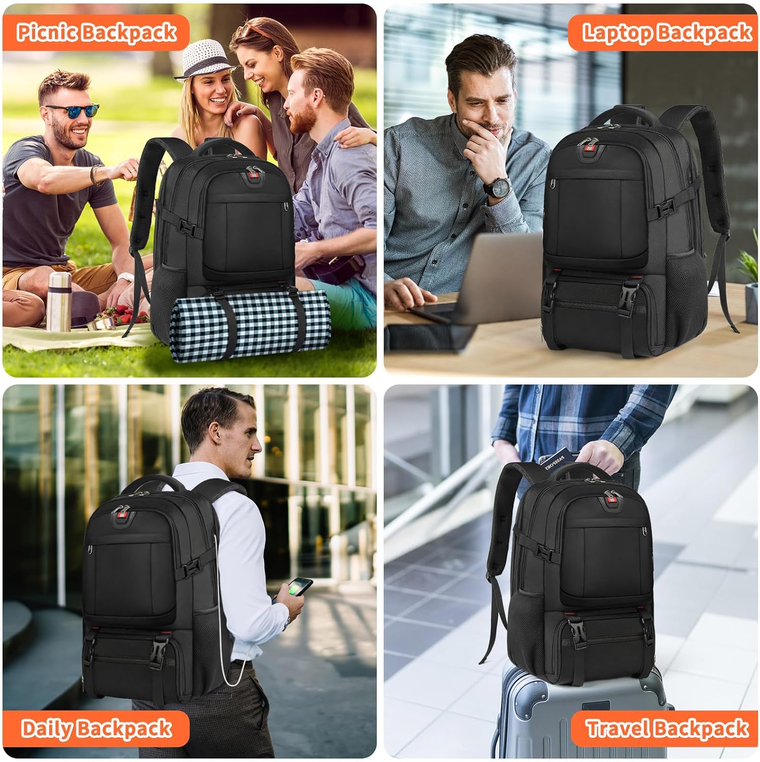 Travel Backpack | Insulated Compartment, USB Charging, TSA Access