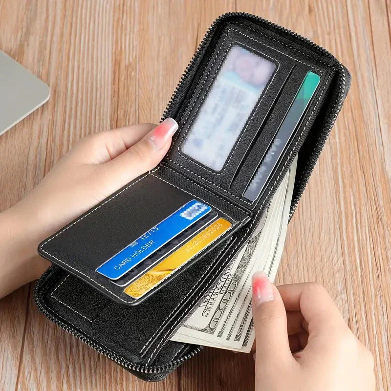 Men's Wallet | Slim Zip, Minimalist Design | Compact Storage