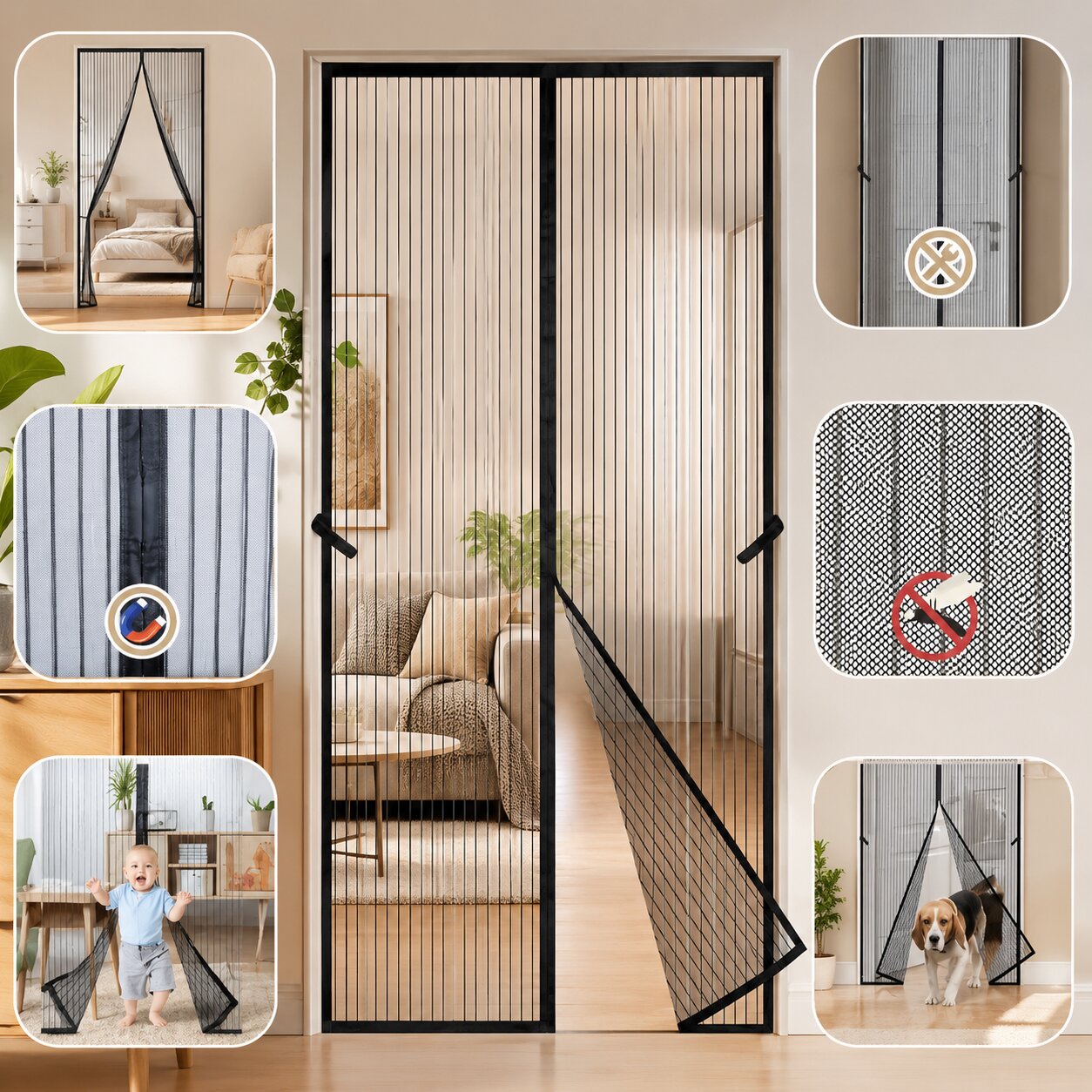 Jolie | Insect Protection for Doors | Magnetic Curtain