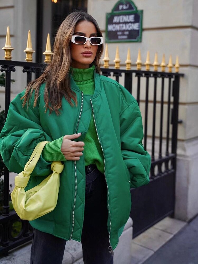 Oversized Bomber Jacket Women | Black, Relaxed Fit