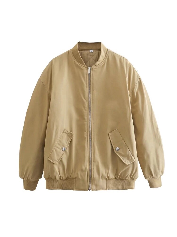 Oversized Bomber Jacket Women | Black, Relaxed Fit