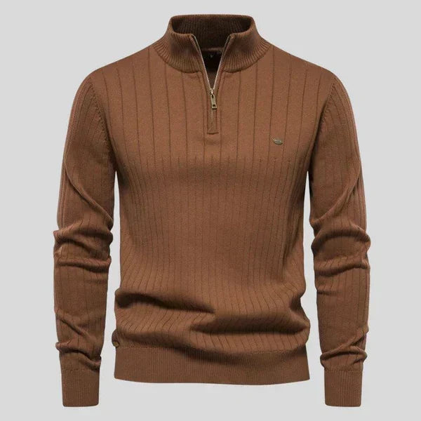 Men's Sweater | Half-Zip Long Sleeves | Acrylic Blend