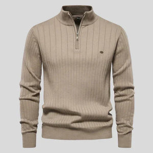 Men's Sweater | Half-Zip Long Sleeves | Acrylic Blend