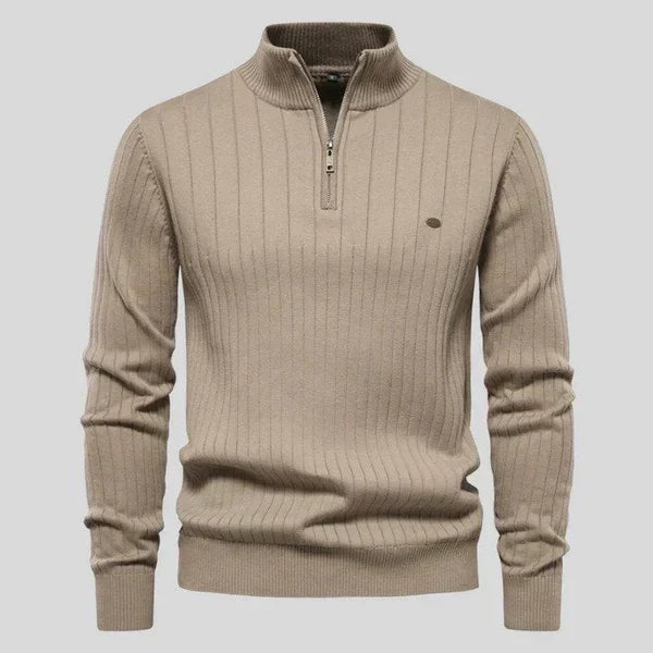 Men's Sweater | Half-Zip Long Sleeves | Acrylic Blend
