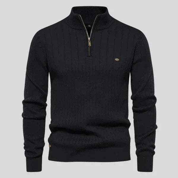 Men's Sweater | Half-Zip Long Sleeves | Acrylic Blend