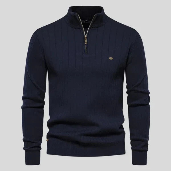 Men's Sweater | Half-Zip Long Sleeves | Acrylic Blend