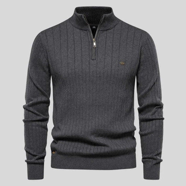 Men's Sweater | Half-Zip Long Sleeves | Acrylic Blend